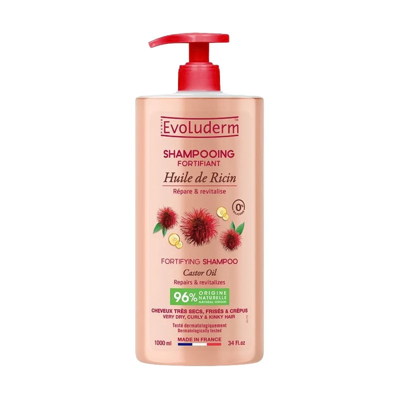 Шампунь для волосся Evoluderm Castor Oil Fortifying Shampoo з рициновою олією, 1 л